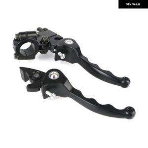 オートバイ バイク ホンダ 50-250CC ハンドルバーセット 折りたたみ 式 ブレーキクラッチ レバー セット CNCクラッチドラムブレーキ レバー ハンドル - black