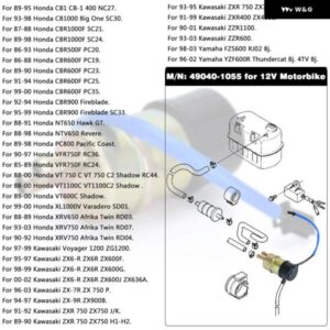 オートバイ バイク 燃料 ポンプ 12V 燃料 ポンプ CBR600F CBR600F2 CBR600F3 CBR600F4 1987-2000 WX-DZB11 - With　Adaptors
