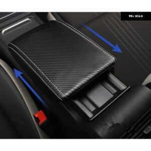 車用 アームレスト コンソール カバー クッション サポート ボックス アームレスト トップ マットライナー 車 スタイル VW ゴルフ 8 MK8 2020 2021 - Carbon　Fibre