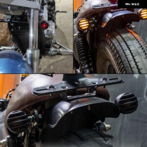 2個ハロゲンウィンカーレトロフェンス ホンダ スズキ カフェレーサー フラッシャーブリンカーライト オートバイ バイク インジケーター - yellow　lens