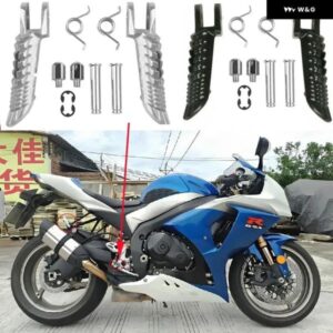 オートバイ バイク フロント フットレスト フットペグ スズキ 750 2001-2018 GSXR 1000 2001-2022 - Silver