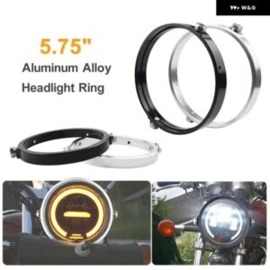 汎用 5.75インチ アルミ製 ラウンド ヘッドライト ハウジング ヘッドランプ トリム リング マウント ブラケット オートバイ バイク