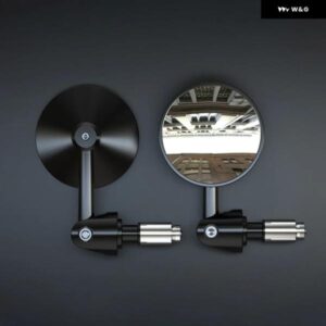 2個 16MM 汎用 オートバイ バイク 凸面平面ミラー ハンドルバー エンドミラー 折りたたみ 式 バックミラー カスタム アクセサリー - Convex-Mirror