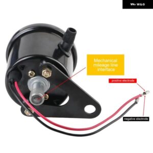 汎用 LEDライトタコメーターレトロ オートバイ バイク ダッシュボード マシン カスタム ランニング距離計モト オートバイ バイク アクセサリーオートゲージ - black