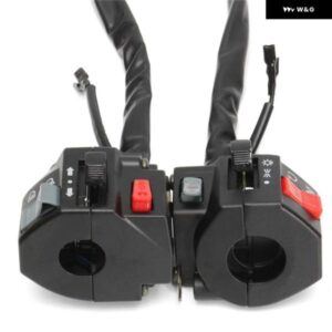 1ペア 22MM オートバイ バイク スイッチ オートバイ バイク ATV ハンドルバー 左右サイド コントロール スイッチ フォグライト ホーン ウィンカースイッチ - black