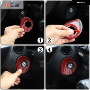 ABS製 車用キーホール イグニッション スイッチ デコレーション ステッカー カバー トリム スズキ ジムニー 2019年以降車内アクセサリー - Red