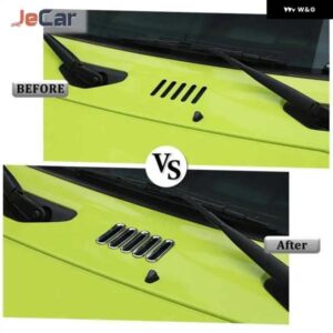 ABS製 車用 エアインレット アウトレット ベント 吸気 デコレーション リング カバー ステッカー トリム スズキ ジムニー 2019+ 車内アクセサリー - Carbon　Fiber　Black
