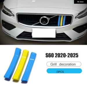 ボルボ S60 S90 XC40 XC60 XC90V 60V 90 グリル 装飾 ストリップカーアクセサリーカースタイリング カスタムパーツ アクセサリー 交換用部 - s60 2020-2025
