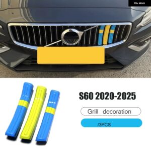 ボルボ S60 S90 XC40 XC60 XC90V 60V 90 グリル 装飾 ストリップカーアクセサリーカースタイリング カスタムパーツ アクセサリー 交換用部 - S60 2020-20256
