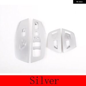 BMW ABS クローム/カーボンウィンドウ リフトスイッチボタンフレームカバー トリム X3 X4 G01 G02 2018-2021 自動車アクセサリー カスタム - Silver