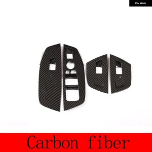 BMW ABS クローム/カーボンウィンドウ リフトスイッチボタンフレームカバー トリム X3 X4 G01 G02 2018-2021 自動車アクセサリー カスタム - carbon fiber