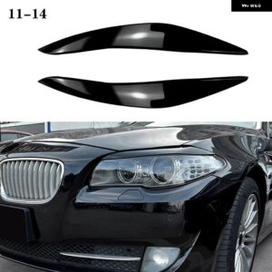 BMW 5シリーズ F10 F11 2011-14 2個 フロントヘッドライト アイブロウカバー 目蓋トリム ステッカー グロスブラック ABS カスタムパーツ ア - Gloss Black 11-14