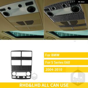 BMW 5シリーズ E60 2004-2010 アクセサリーカーボン車内ルーフ読書灯セットスピークパネルトリム ステッカー 装飾 カスタムパーツ アクセサ - Set 2pcs BLACK