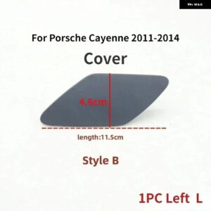 ポルシェ フロントヘッドライト ウォッシャーノズルカバー キャップバンパー ヘッドランプ 水噴フォグ器ジェットノズルカイエン 92A 2011-20 - style B Left 4.6cm