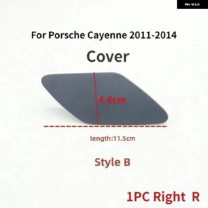 ポルシェ フロントヘッドライト ウォッシャーノズルカバー キャップバンパー ヘッドランプ 水噴フォグ器ジェットノズルカイエン 92A 2011-20 - style B Right 4.6cm