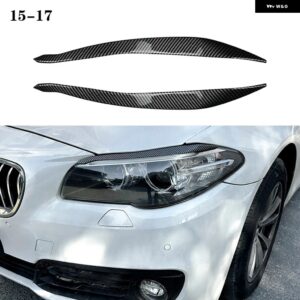 BMW 5シリーズ F10 F11 F18 535I 525I 520I 530I ヘッドライト アイブロウ ランプ ライト アイブロウグロスブラック 11-17 アクセサリー カ - Carbon Fiber 15-17