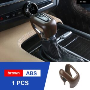 ボルボ XC60 XC90 S90V 90 S60V 60 中央制御ギアヘッド 装飾 カバー ABS カーボンパターンギアグリップアクセサリー カスタムパーツ アクセ - brown