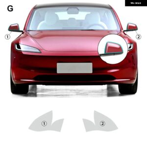 テスラ PPF ペイントフィルム モデル 3 ハイランド 2024-UP 車クリアヘッドライト バックミラー フィルム カスタムパーツ アクセサリ - rearview film