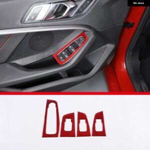 BMW レッドソフトカーボン 2シリーズ F44 2020-2023 カーセンターコンソール ギアシフトパネル内側ドアハンドルカバー トリム ステッカー - 13