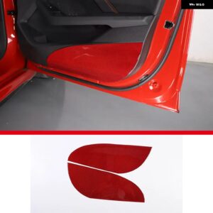 BMW レッドソフトカーボン 2シリーズ F44 2020-2023 カーセンターコンソール ギアシフトパネル内側ドアハンドルカバー トリム ステッカー - 17 front door