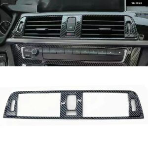 BMW インテリアセンターコンソール 空調ベントトリム ステッカー スタイリング 3 4シリーズ F30 F31 F32 F33 F36 2014 2015-2019 カスタム - Carbon Fiber Style
