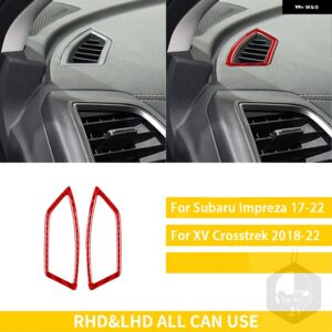 スバル インプレッサ CROSSTREK 2017-22 アクセサリーカーボンカーインテリアデミストエアアウトレットトリム ステッカー カスタム - red
