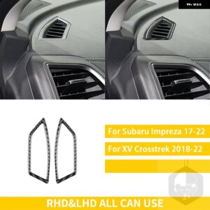 スバル インプレッサ CROSSTREK 2017-22 アクセサリーカーボンカーインテリアデミストエアアウトレットトリム ステッカー カスタム - black