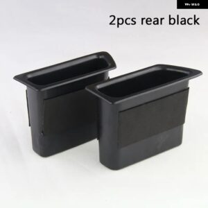 ボルボ ブラック/ベージュフロントとリアドアハンドル ボックス XC60 スタイリング コンテナホルダートレイアクセサリー 2014-2017 カスタ - 2pcs rear black