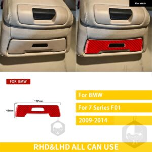 BMW 7シリーズ F01 2009-2014 アクセサリーカーボンインテリアリアカップホルダースイッチパネルトリム ステッカー 装飾 カスタムパーツ ア - red