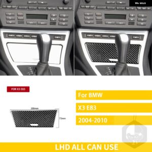 BMW X3 E83 2004/10/01 カーアクセサリーカーボンインテリアギア ボックス トリム ステッカー カスタムパーツ アクセサリー 交換用部品 互 - Black LHD