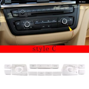 BMW 3 4シリーズ 3GT F30 F32 F33 F36 2013-2019 中央制御空調ボタン 装飾 ステッカー カーアクセサリー カスタムパーツ アクセサリー 交換 - Style C