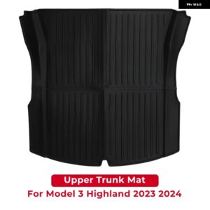 テスラ モデル 3 + ハイランド 2023 2024 フロントトランクパッドリアアンダー TPE トランクフランクマットモデル 3 防水 カーア - Upper Trunk Mat
