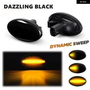 スバル インプレッサ 02-07 WRX STI フォレスターレガシィリバティ 98-03 LED サイドマーカー ウィンカーインジケーターウイ - dynamic　smoke