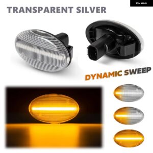 スバル インプレッサ 02-07 WRX STI フォレスターレガシィリバティ 98-03 LED サイドマーカー ウィンカーインジケーターウイ - dynamic　silver