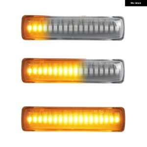 ランドローバー 2個 LED ウィンカーダイナミックサイドマーカー ランプ リピーターインジケータライト ディスカバリー 3 4 ローバー スポー - Dynamic Silver