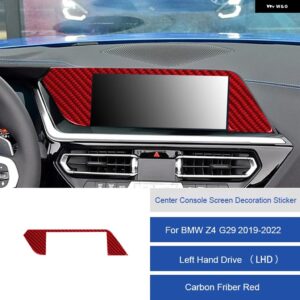 BMW Z4 G29 2019 2020 2121 2022 カーボンインテリアカーセンターコンソール 画面 装飾 ステッカー フレームトリム ストリップカバー カス - 20B LHD