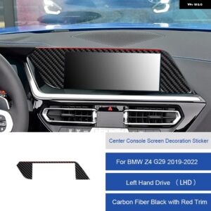 BMW Z4 G29 2019 2020 2121 2022 カーボンインテリアカーセンターコンソール 画面 装飾 ステッカー フレームトリム ストリップカバー カス - 20D LHD