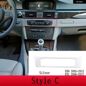 BMW 3シリーズ E90 E91 2005-2006 ABS カーボンカーエアコン CD ボリュームボタン 装飾 フレームステッカー アクセサリー カスタムパーツ - Silver C