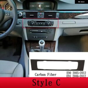 BMW 3シリーズ E90 E91 2005-2006 ABS カーボンカーエアコン CD ボリュームボタン 装飾 フレームステッカー アクセサリー カスタムパーツ - C