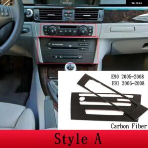 BMW 3シリーズ E90 E91 2005-2006 ABS カーボンカーエアコン CD ボリュームボタン 装飾 フレームステッカー アクセサリー カスタムパーツ - A