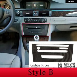 BMW 3シリーズ E90 E91 2005-2006 ABS カーボンカーエアコン CD ボリュームボタン 装飾 フレームステッカー アクセサリー カスタムパーツ - B