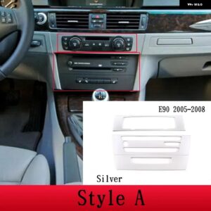 BMW 3シリーズ E90 E91 2005-2006 ABS カーボンカーエアコン CD ボリュームボタン 装飾 フレームステッカー アクセサリー カスタムパーツ - Silver A