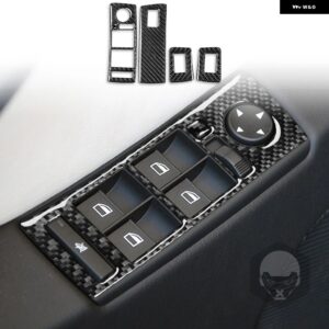 BMW カーボンインテリア自動ウィンドウ リフトパネルカバー トリム ステッカー X5 E53 2000/06/01 カスタムパーツ アクセサリー 交換用部品 - Black LHD