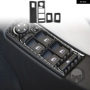 BMW カーボンインテリア自動ウィンドウ リフトパネルカバー トリム ステッカー X5 E53 2000/06/01 カスタムパーツ アクセサリー 交換用部品 - Black RHD