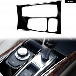 BMW X5 E70 2008-2013 X6 E71 2009-2014 アクセサリー車光沢ピアノブラックインテリアギア高構成トリム ステッカー カスタムパーツ アクセ - Black RHD