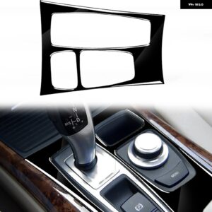 BMW X5 E70 2008-2013 X6 E71 2009-2014 アクセサリー車光沢ピアノブラックインテリアギア高構成トリム ステッカー カスタムパーツ アクセ - Black LHD