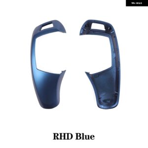 BMW F01 F02 F10 F18 LHD RHD ABS 車カーボングロスブラックギアシフトレバーノブカバー 交換 08-13 アクセサリー カスタムパーツ アクセサ - RHD Blue