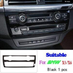 BMW X5 X6 E70 E71 2008-2013 ABS ブライト ブラックカーギアパネルステッカー ステアリングホイール トリム ストリップフレームカバー カー - 7