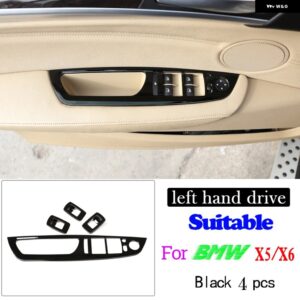 BMW X5 X6 E70 E71 2008-2013 ABS ブライト ブラックカーギアパネルステッカー ステアリングホイール トリム ストリップフレームカバー カー - 10
