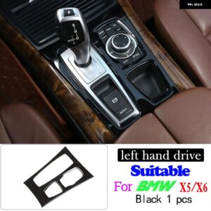 BMW X5 X6 E70 E71 2008-2013 ABS ブライト ブラックカーギアパネルステッカー ステアリングホイール トリム ストリップフレームカバー カー - 11